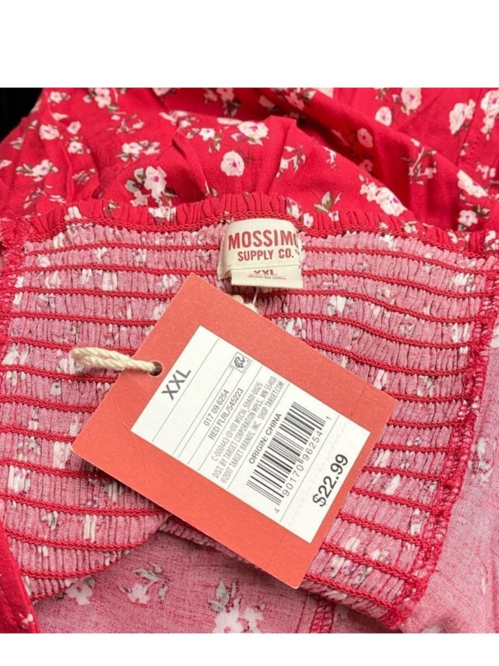 Red Floral sundress XXL COTTAGECORE Summer Spring flutter sleeve lightweight